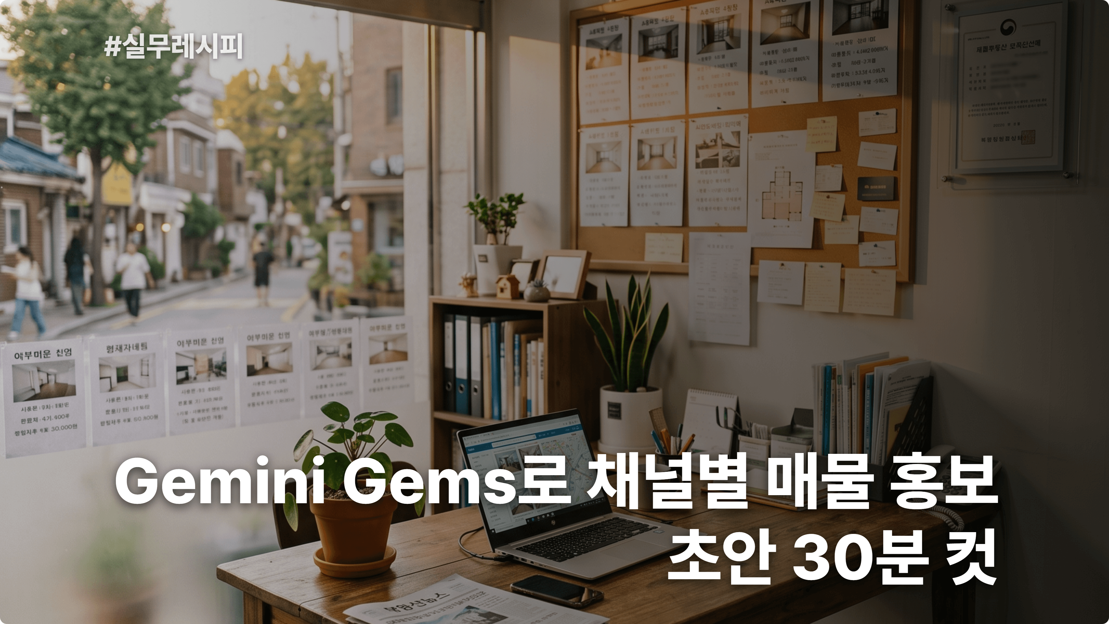 [부동산 중개사] Gemini Gems로 방 구하기 카페·네이버 부동산·블로그 매물 홍보 초안 도우미 30분 컷