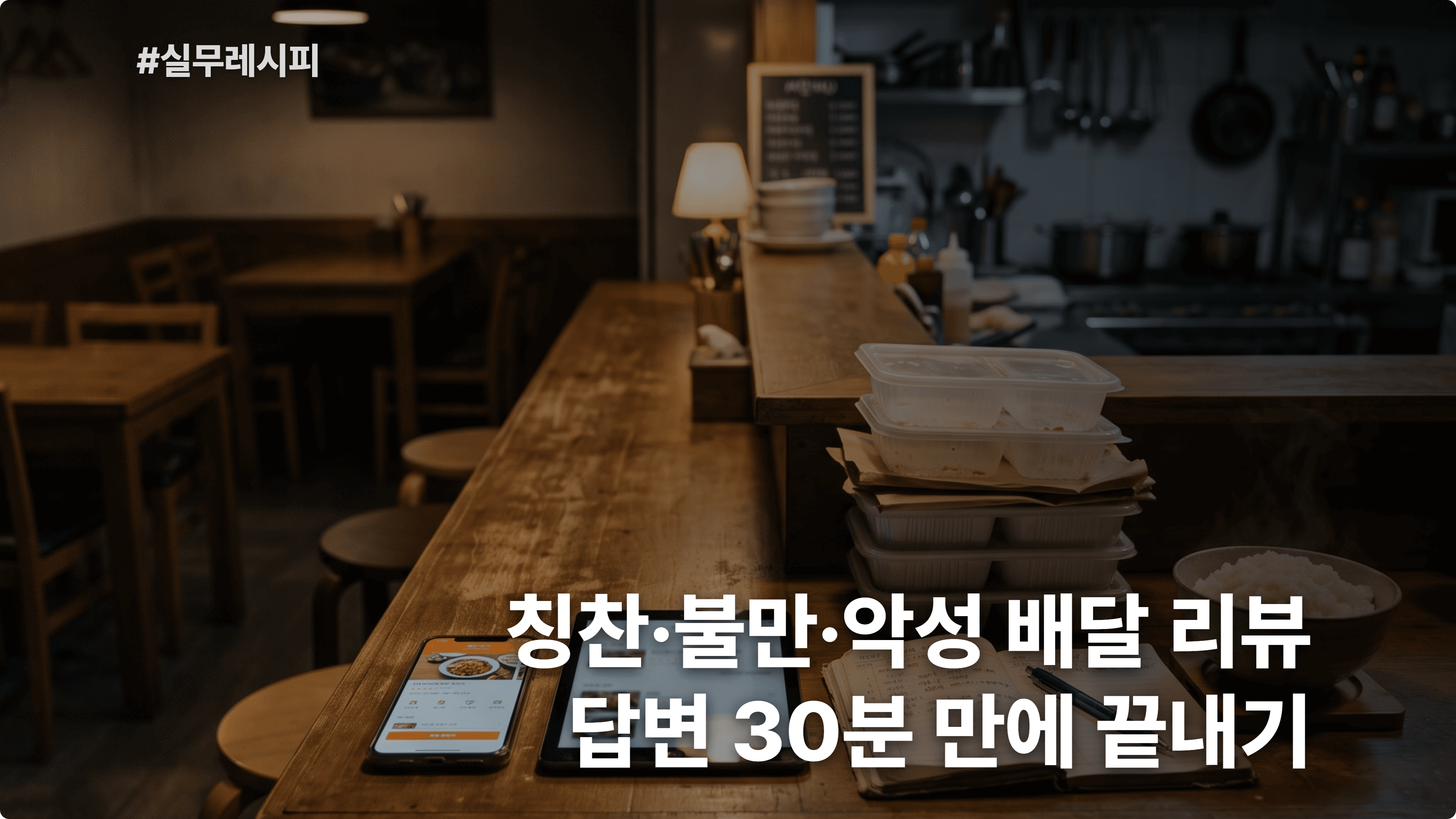 [동네 식당] ChatGPT로 배달앱 리뷰 답변 칭찬·불만·악성 톤별 세트 30분 컷