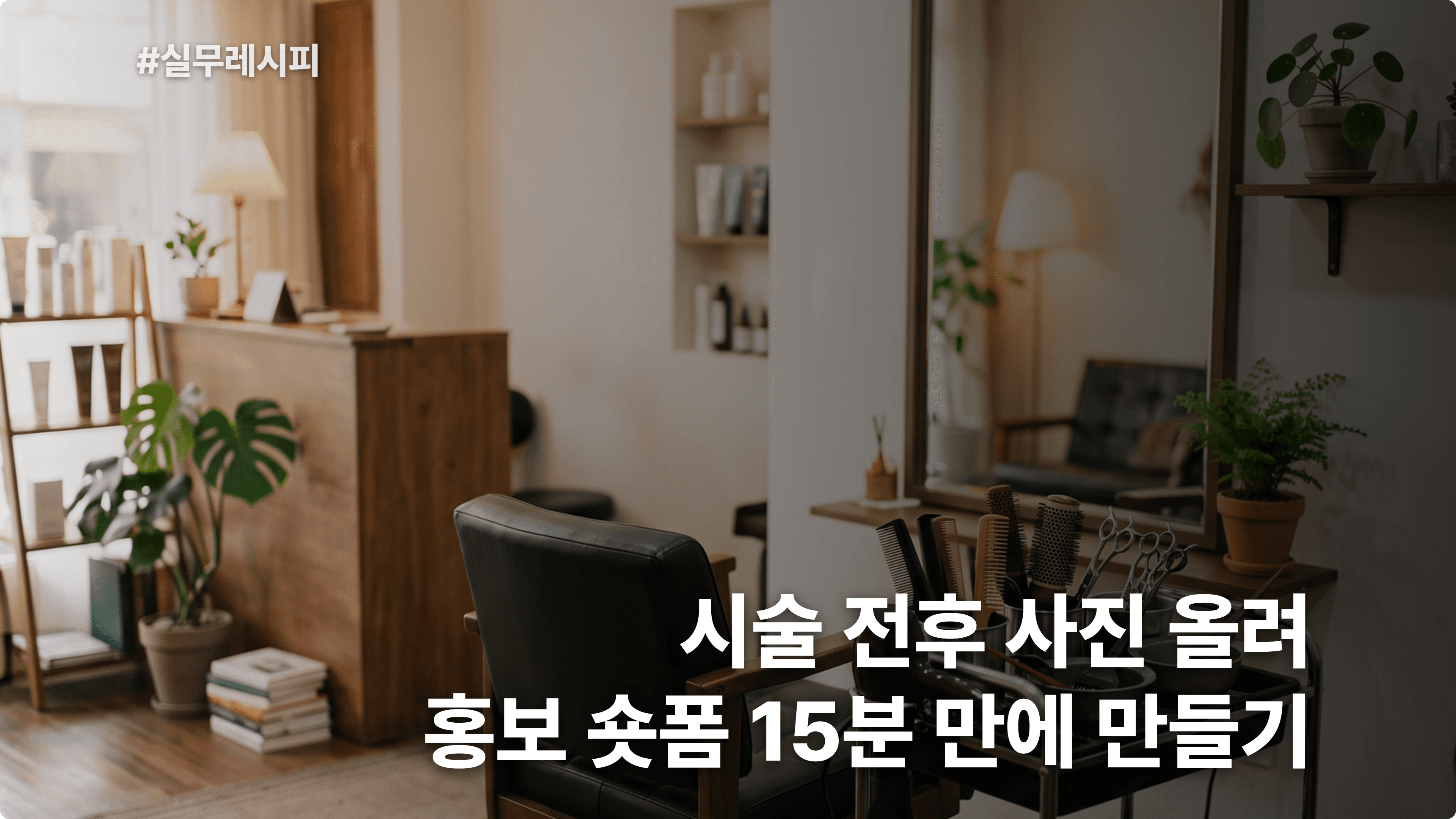 [동네 미용실] Vrew로 시술 전후 사진 올려 홍보 숏폼 자동 생성 15분 컷