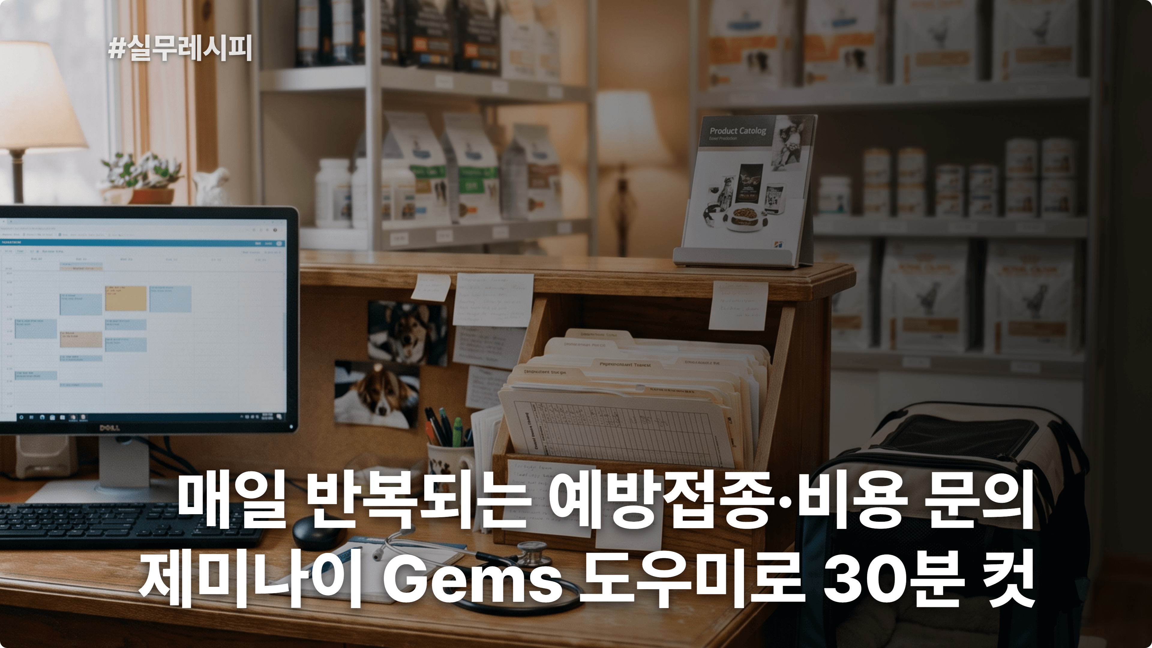 [동물병원] 제미나이 Gems로 예방접종·비용 반복 문의 응대 도우미 30분 컷