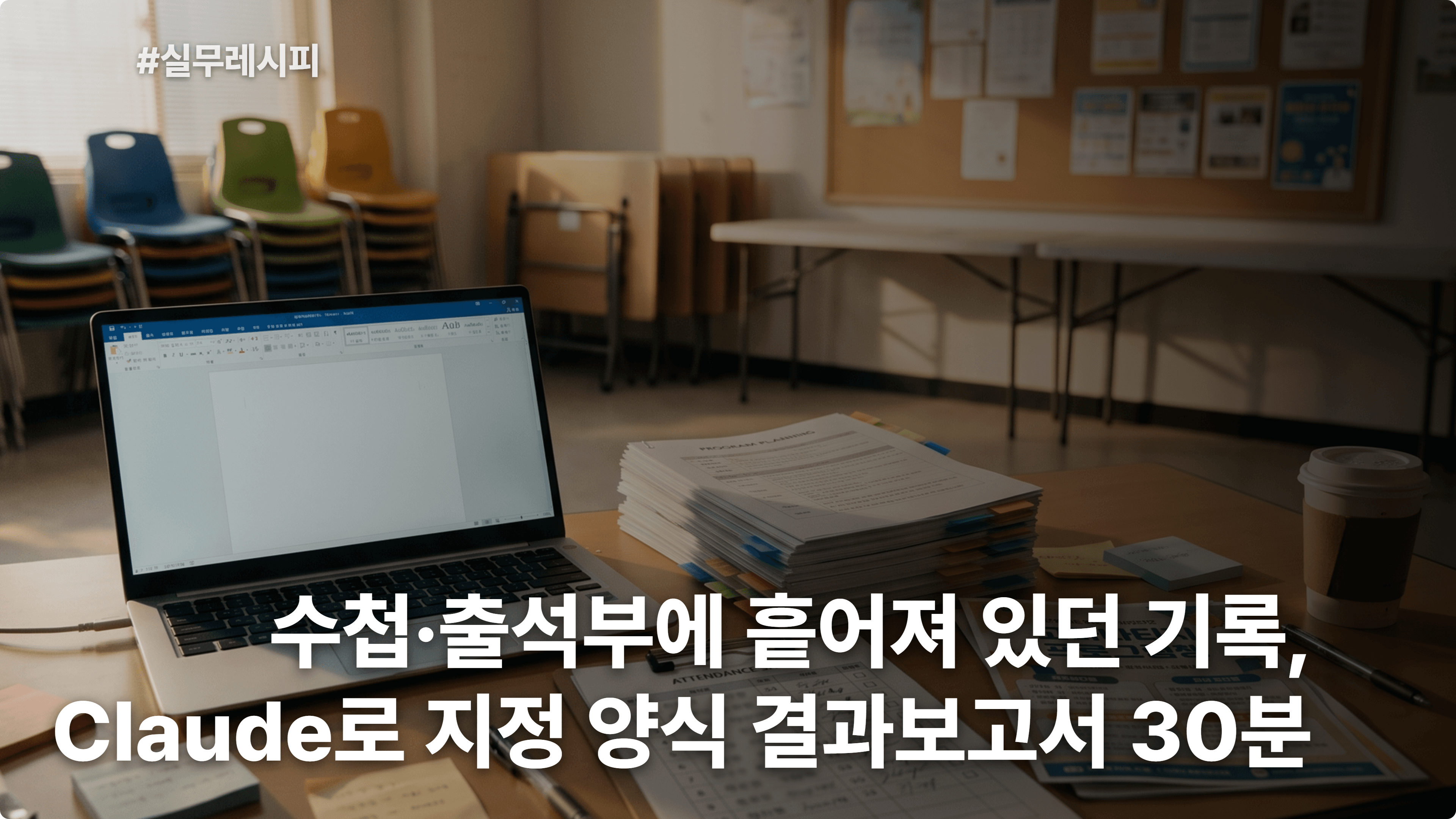[복지관 사회복지사] 수첩·출석부에 흩어져 있던 기록, Claude로 지정 양식 결과보고서 30분 완성