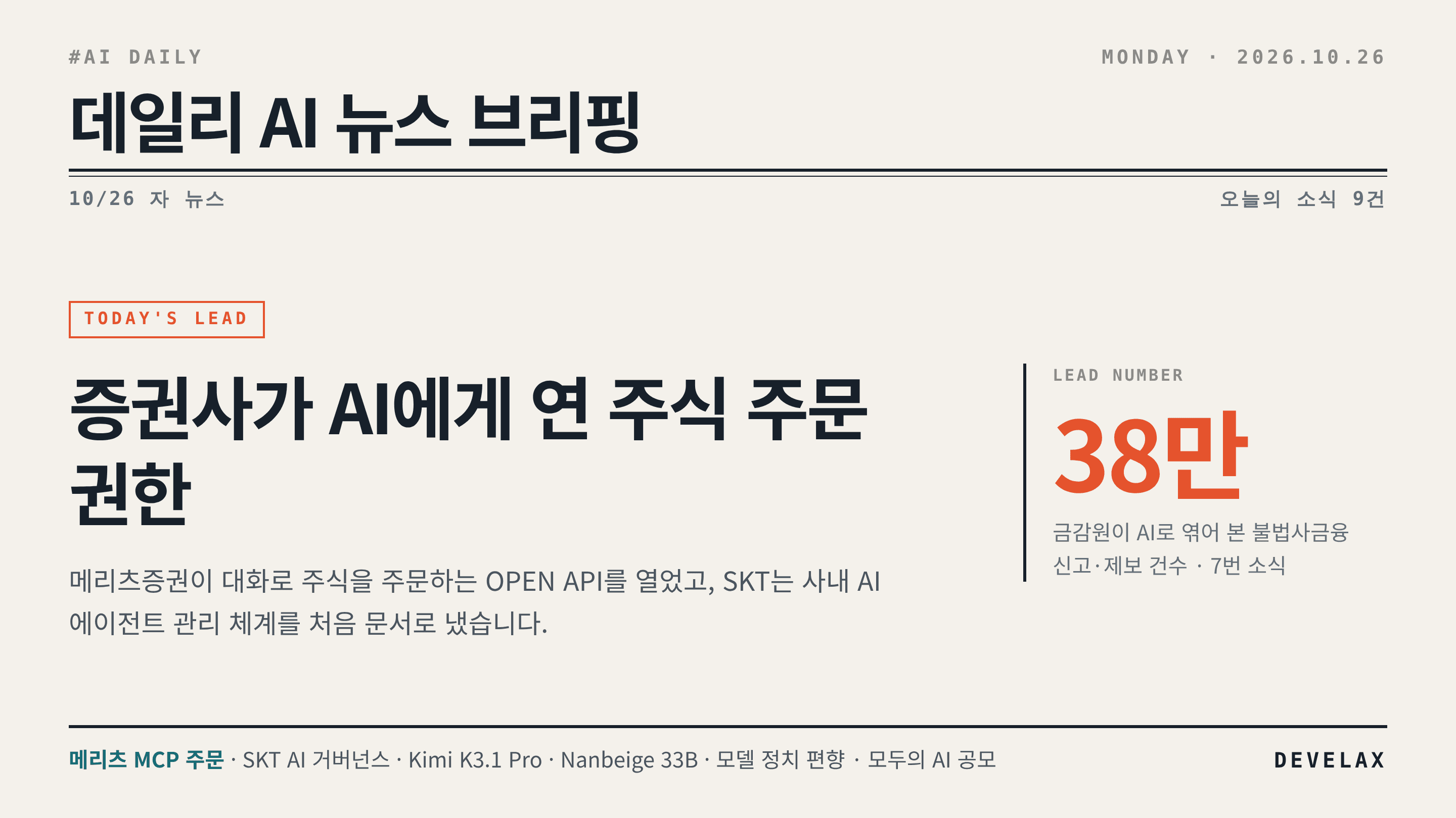 2026.10.26. 데일리 AI 뉴스 브리핑