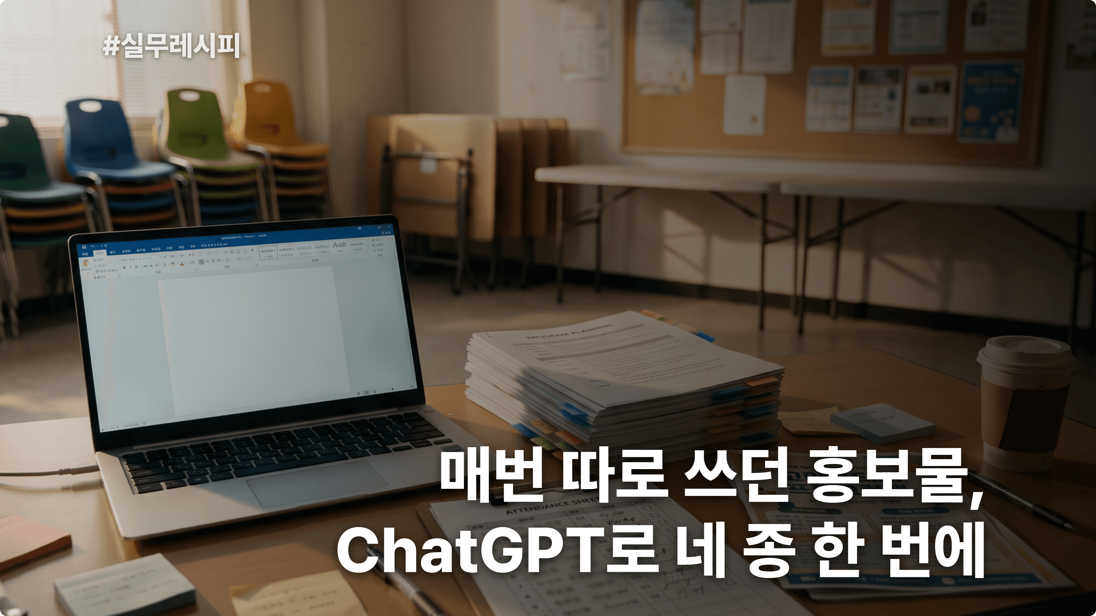 [복지관 사회복지사] 매번 따로 쓰던 홍보물, ChatGPT로 안내문·현수막·소식지·SNS 네 종 한 번에