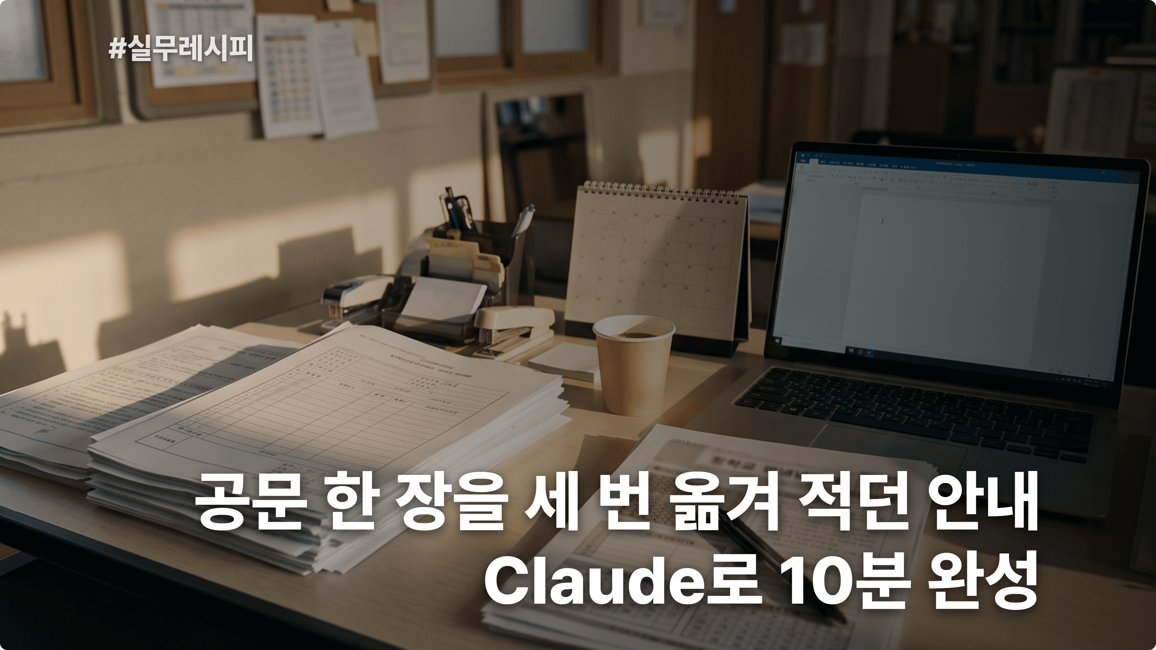 [학교 행정실무사] 세 번 옮겨 적던 가정통신문, Claude로 10분 완성