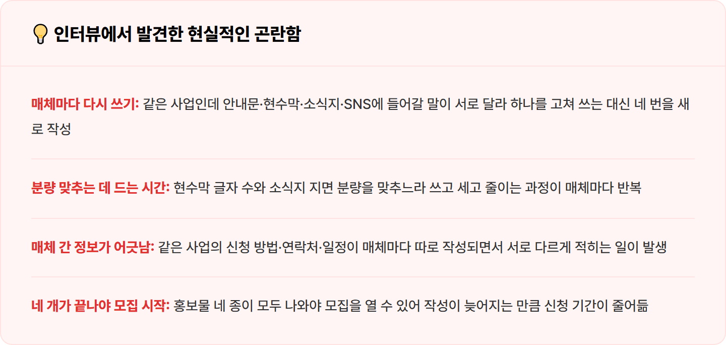 [복지관 사회복지사] 매번 따로 쓰던 홍보물, ChatGPT로 안내문·현수막·소식지·SNS 네 종 한 번에