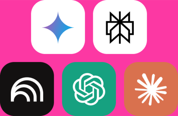 Gemini, Perplexity, Gemini Notebook, ChatGPT, Claude 로고